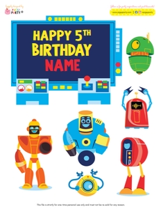 Robots Cake Topper: Robots Cake Topper