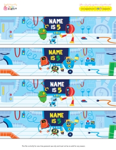 Robots Bottle Wrappers: Robots Party Decorations Kit