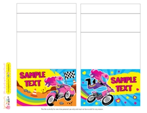 Dirt Bike Girl Food Labels design preview