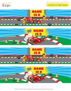 Car Racing Bottle Wrappers: Car Racing Party Decorations Kit