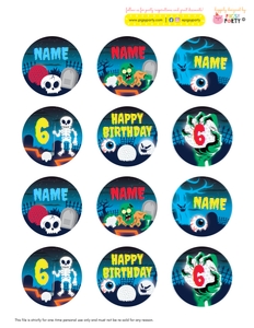 Monster Mini Golf Cupcake Toppers: Monster Mini Golf Party Decorations Kit