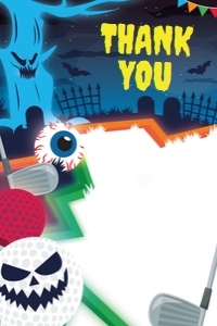 Monster Mini Golf Thank You Card: Monster Mini Golf Thank You Card