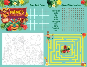 Luau Coloring Placemat in Green design preview