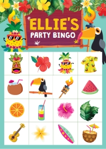 Luau Bingo Turquoise: Luau Bingo Turquoise