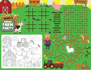 Old MacDonald  Coloring Place Mat: Old MacDonald Farm Coloring Place Mat