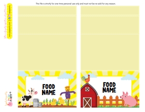 Old MacDonald Food Labels: Old MacDonald Party Decorations Kit