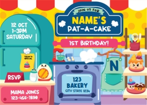 Pat a Cake Invitation Horizontal design preview