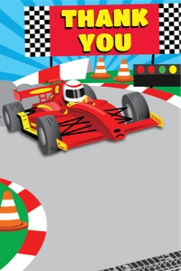 Car Racing Thank You Card: Car Racing Party Decorations Kit