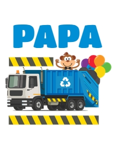 Blue Garbage Truck Birthday Shirt_Dad: Blue Garbage Truck Birthday Shirt Family Bundle