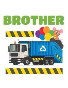 Blue Garbage Truck Birthday Shirt_Brother: Blue Garbage Truck Birthday Shirt Family Bundle