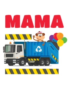 Blue Garbage Truck Birthday Shirt_Mom: Blue Garbage Truck Birthday Shirt Family Bundle