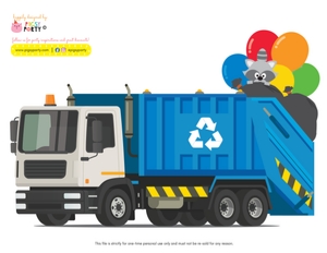 Blue Garbage Truck Cut-Outs design preview
