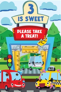 Car Wash Transportation Treats Sign: Car Wash Transportation Party Decorations Kit
