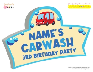 Car Wash Transportation Cut-Outs: Car Wash Transportation Party Decorations Kit