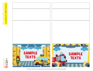 Car Wash Transportation Food Labels: Car Wash Transportation Party Decorations Kit