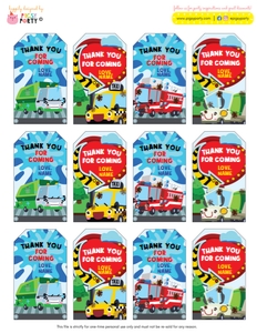 Car Wash Transportation Gift Tags: Car Wash Transportation Party Decorations Kit