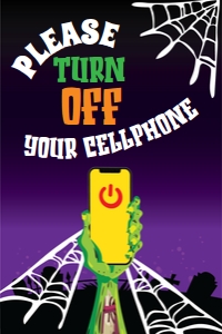 Halloween Movie Night Sign Turn Off Phone: Halloween Movie Night Signs Cut-Outs