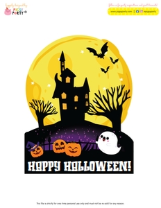 Halloween Movie Night Cake Topper: Halloween Movie Night Party Decorations Kit