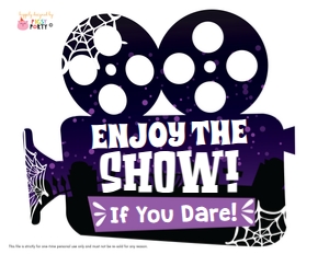 Halloween Movie Night Enjoy Show Sign: Halloween Movie Night Signs Cut-Outs