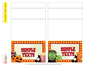 Halloween Movie Night Food Labels: Halloween Movie Night Party Decorations Kit