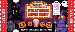 Halloween Movie Night Ticket Invitation: Halloween Movie Night Ticket Invitation