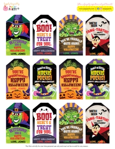 Halloween Movie Night Gift Tags: Halloween Movie Night Party Decorations Kit