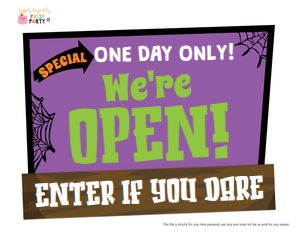 Halloween Movie Night We're Open Sign: Halloween Movie Night Signs Cut-Outs