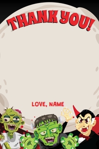 Halloween Movie Night Thank You Card: Halloween Movie Night Party Decorations Kit
