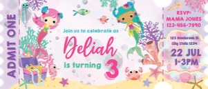 Mermaid Ticket Invitation: Mermaid Invitation Ticket