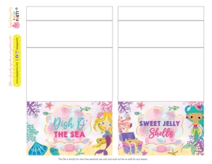 Mermaid Food Labels design preview