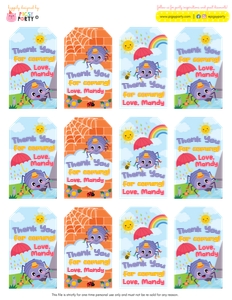 Incy Wincy Spider Gift Tags design preview