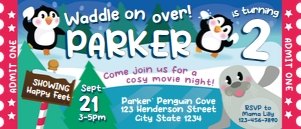 Penguin Wonderland Ticket Invitation: Penguin Wonderland Party Decorations Kit