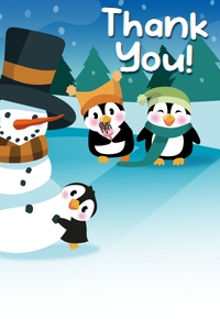 Penguin Wonderland Thank You Card: Penguin Wonderland Party Decorations Kit