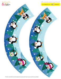 Penguin Wonderland Cupcake Wrappers: Penguin Wonderland Party Decorations Kit