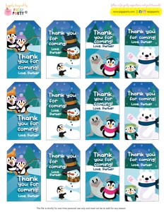 Penguin Wonderland Gift Tags design preview