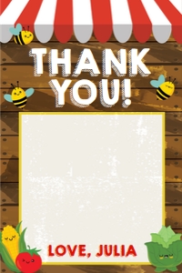 Farmers Market Thank You Card: Farmers Market Party Decorations Kit