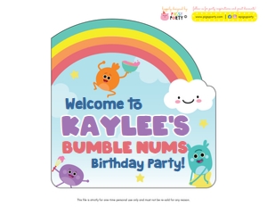 Bumble Nums Party Signs Pack design preview