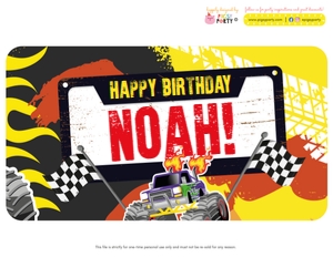 Monster Truck Party Signs Pack: Monster Truck Party Signs Pack