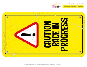 Car Racing Party Signs Pack design preview