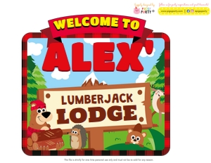 Lumberjack Party Signs Pack design preview