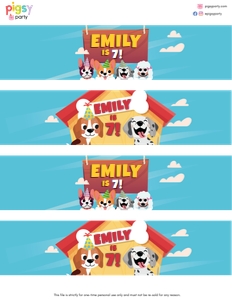 Puppy Dogs Bottle Wrappers design preview