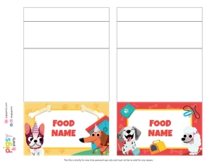 Puppy Dogs Food Labels design preview