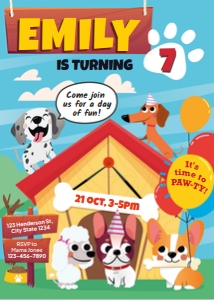 Puppy Dogs Invitation design preview