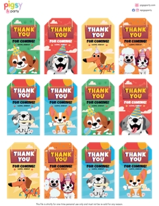Puppy Dogs Gift Tags design preview