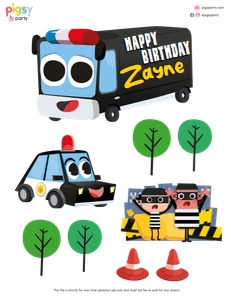 Police Patrol Cake Topper: Police Patrol Cake Topper