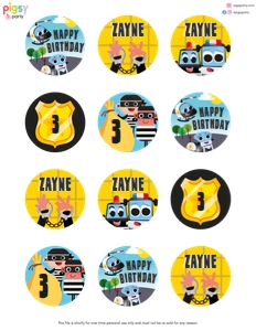 Police Patrol Cupcake Toppers: Police Patrol Cupcake Toppers
