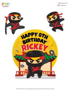 Ninja Cake Toppers: Ninja Party Decorations Kit