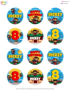 Ninja Cupcake Toppers: Ninja Cupcake Toppers