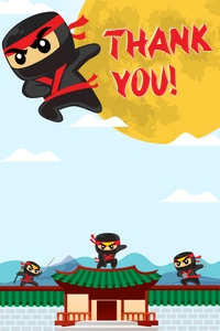 Ninja Thank You Card design preview