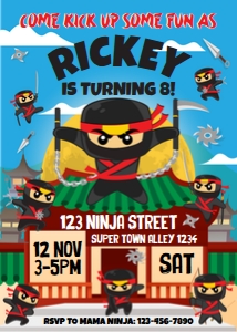 Ninja Invitation design preview